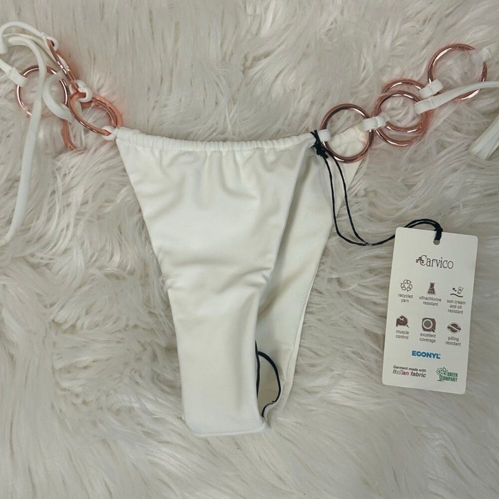 Omnis White Ring Bikini Bottoms size S NWT